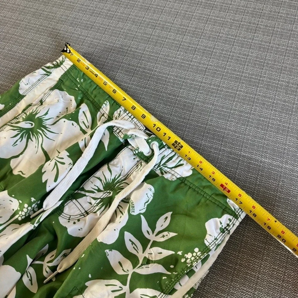 Abercrombie & Fitch green & white floral swim shorts